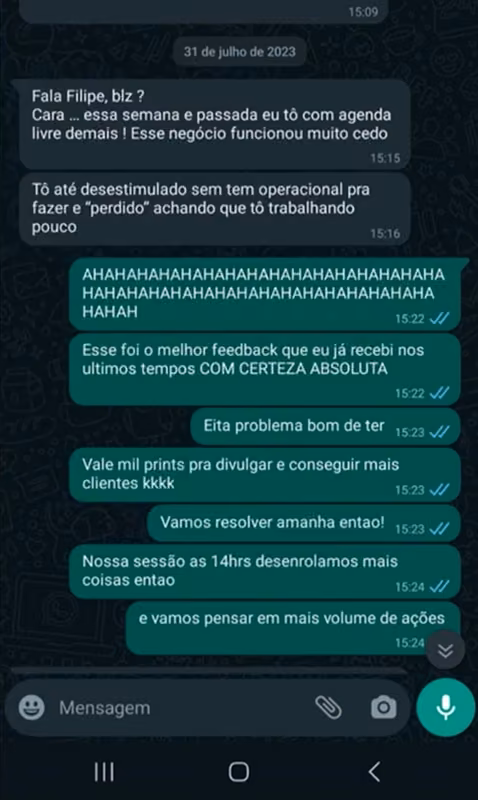 Conversa de WhatsApp com Thiago Dias